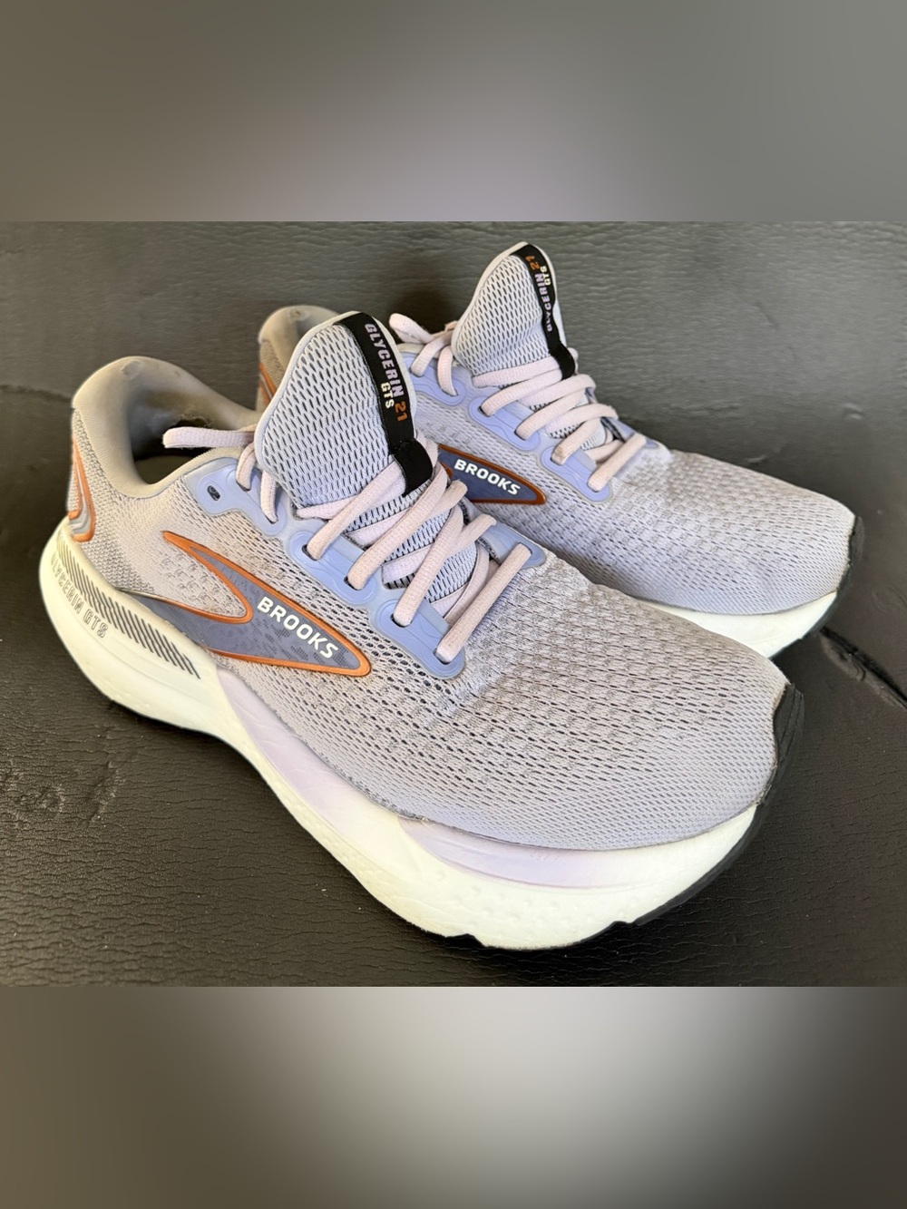 Brooks Women’s Athletic Shoes — Light Lavender with Orange Trim